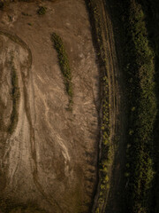Drone aerial view of Southern Water polluted lakes after a sewage treatment plant discharge into the river