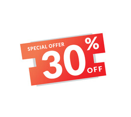 30 percent off sticker for banner web. Announcing design. Modern icon style vector.