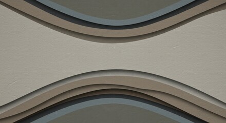Fototapeta premium Abstract Wavy Layers Texture Background in Neutral Tones