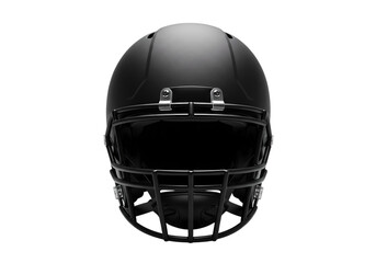 Fototapeta premium Matte Black Football Helmet Front View on transparent background