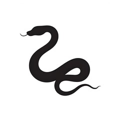 Fototapeta premium Minimalist Black Snake Silhouette Design
