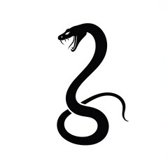 Obraz premium Stylized Black Serpent Graphic Illustration