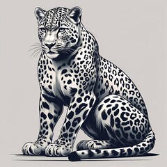 Naklejka premium Sleek Leopard in Artistic Style