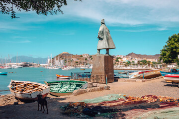 Statue of Diogo Afonso in Mindelo on São Vicente, Cape Verde