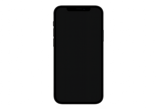 Modern smartphone with transparent background display