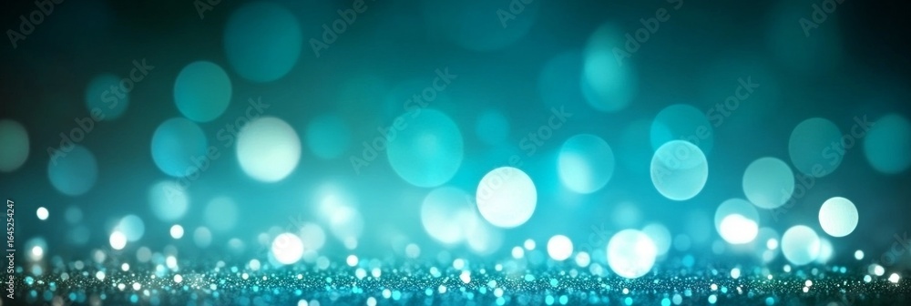 Poster elegant abstract backdrop with glowing blue green gradient and bokeh lights for festive vibes