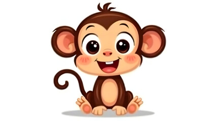 Fototapeta premium Adorable cartoon monkey character. Generative AI