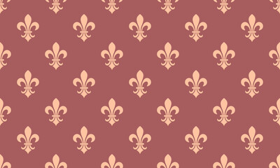 Elegant fleurdelis pattern on a rich burgundy background. This classic, repeating design evokes royalty, heritage, and sophistication. Ideal for website backgrounds, invitations, or textile prints.