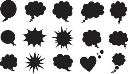 Hand-Drawn Speech Bubble Collection – Grunge Texture Elements on Transparent Background