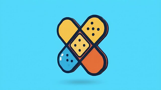 Colorful BandAids Icon.
