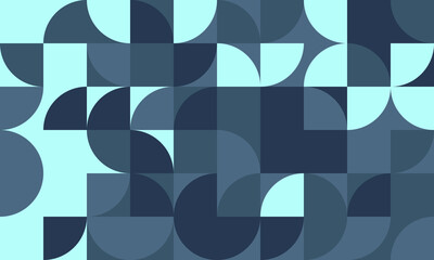 Abstract geometric pattern with teal and navy semicircles and squares.  Modern, minimalist design ideal for website backgrounds, presentations, or social media graphics.