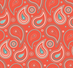 Fototapeta premium Surreal repetition asian elegant. Eco native on medallion paper. Oriental indian and ethnic silk.