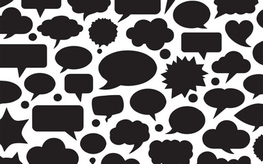 hand-drawn Collection of black speech bubbles and graphic shapes Black and white grunge. Distress .  overlay Vector illustration, grunge texture vector  design on transparent background.