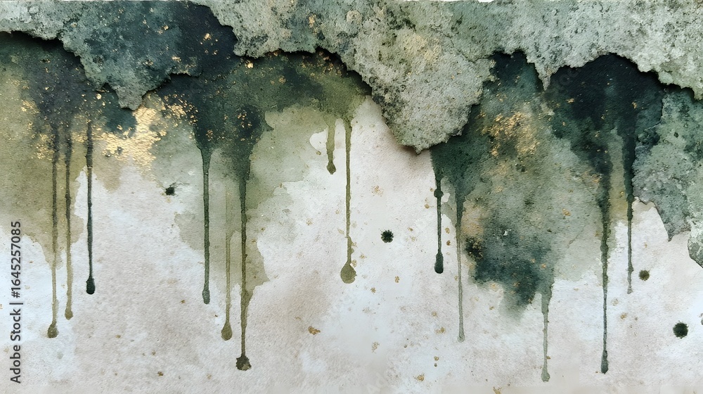 Aufkleber an abstract textured background with a moody weathered appearance and a dripping paint effect creati