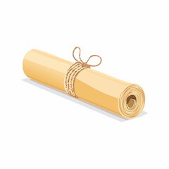 Rolled paper tied with cord isolated on white
1
