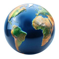 Fototapeta premium 3D Planet Earth Globe Icon - Global Travel, Communication, and Environmental Protection Symbol