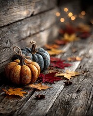 Halloween and autumn holiday banner background with bats, pumpkins and Jack-o'-lanterns