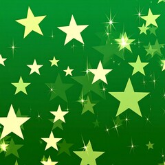 Obraz premium Green background with yellow-green stars
