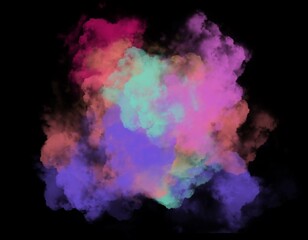 colorful smoke spreading on dark background 