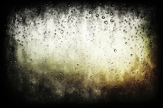 Water drops on a window, moody colors