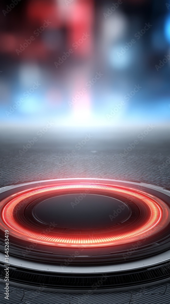 Aufkleber illuminating red light effect on a mysterious surface in the darkness a captivating depiction of a r