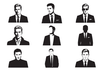 Man silhouette vector Set