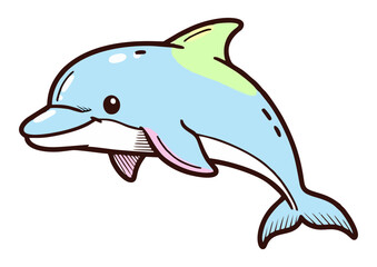 Obraz premium Adorable whale with playful expression and sparkle effect on white background 