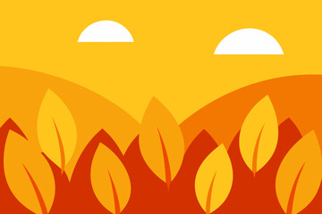 Yellow and Orange Petal Field at Dawn White Background