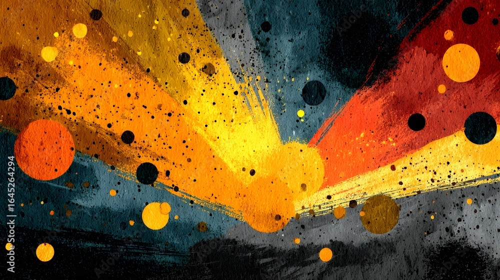 Aufkleber captivating abstract image featuring an explosive burst of vivid futuristic shapes and luminous colo