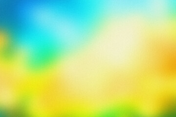 黄色と水色の淡い粒子のグラデーション背景ノイズ