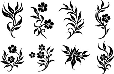 Floral Decorative Silhouette Design Collection"