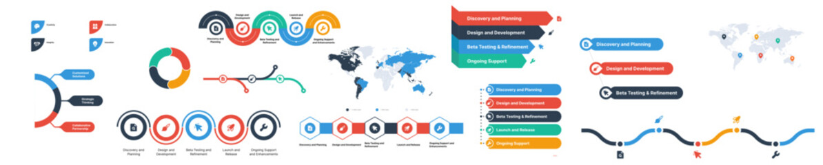 Project Development Roadmap Infographic – Business Timeline and Process Stages