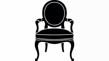 Elegant vintage chair silhouette classic design in black and white