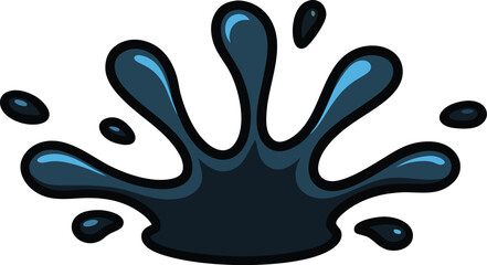 Obraz premium Dark blue liquid splash with highlights and droplets on a white background water paint vector EPS file download