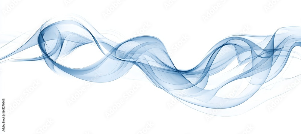 Poster subtle blue hues and flowing lines create ethereal grace and serenity in abstract curves and shapes