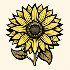 Fototapeta premium vintage-wildflower-bouquet--black-ink-pen-sketch