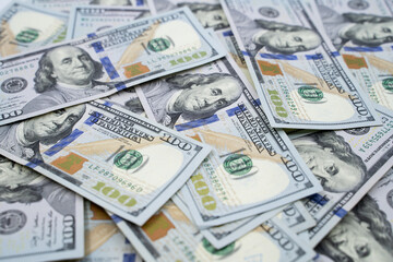 100 US dollars paper money financial and economic symbol.