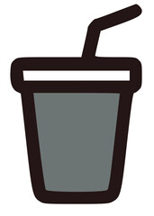 Obraz premium A simple illustration of a disposable cup with a straw.