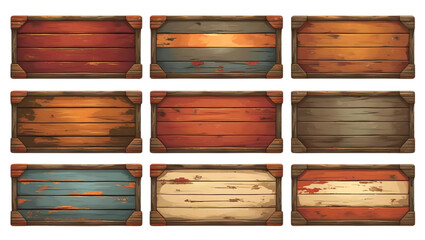 set of wooden boards