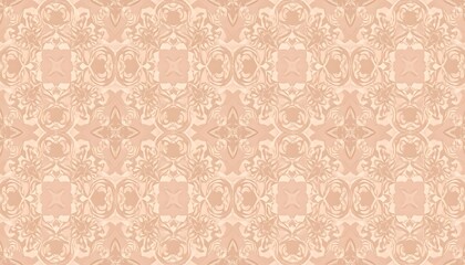Whispering Peach Rococo: A Symmetrical Marbled Tapestry