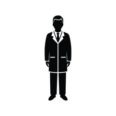 Scientist or doctor in lab coat professional medical attire research uniform laboratory worker icon isolated vector