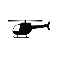 Helicopter silhouette vector illustration aviation transport aerial vehicle flight icon isolated eps graphic