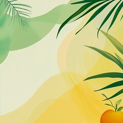 Sukkot festival gradient light yellow to earthy green blend abstract palm leaf and fruit accents spiritual autumn theme sharp and clean visuals