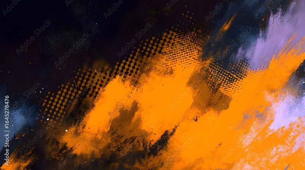 Aufkleber energetic abstract artwork featuring a vibrant color palette dynamic brush strokes and a captivating