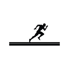 Sprinter silhouette running on track athletic speed competitive race fitness sport dynamic motion
