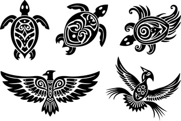 Tribal Tattoo Designs of Animals and Symbols" bundle