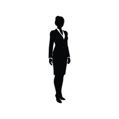 Silhouette of businesswoman in suit professional female corporate career elegant isolated vector graphic