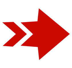 red arrow on white background