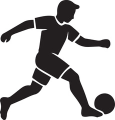 Obraz premium Soccer Player in Action: A dynamic illustration showcases a soccer player expertly maneuvering the ball, embodying agility, power, and the spirit of the game.