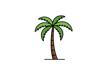 Pixel Art Palm Tree on Black Background on transparent background